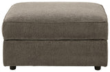 Storage ottoman open top showing interior storage