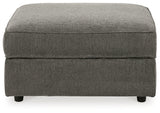 Detail view of sectional sofa arm