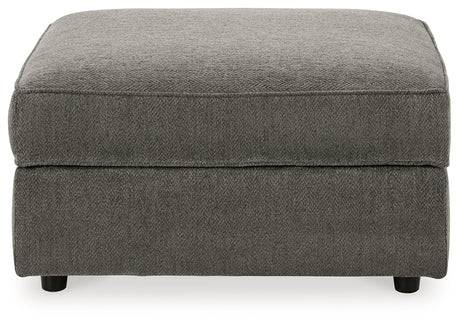 Detail view of sectional sofa arm