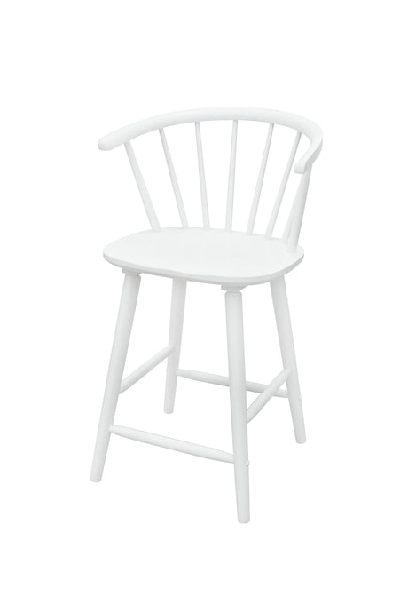 Janna White Counter Height Barstool detailed seat and backrest view