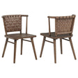 Tallis Brown Woven Leatherette Back Dining Side Chair Set of 2 — product view