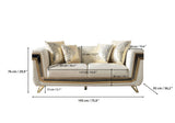 Belly Ivory Velvet Sofa and Loveseat set front view