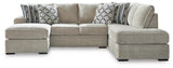 Calnita Sisal 2-Piece Sectional with Ottoman — product image 3
