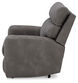 Next-Gen Durapella Slate Microfiber Power Recliner — side view