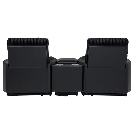 Madden 3-piece Corduroy Upholstered Manual Theater Seating Black — product image 7
