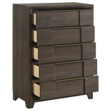 Farre 5-Drawer Chest of Drawers Dark Brown — product image 10