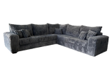 Side view of Noah Grey Corduroy sectional sofa