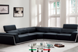 Domo Black Leather Match Sectional Sofa main view