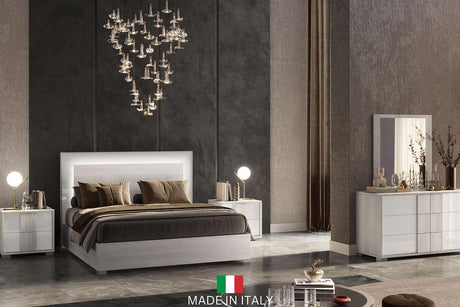 Tower White LED Panel Bedroom Set main view with bed