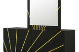 Zenia Black Gold LED Panel Bedroom Set bedroom view of bed