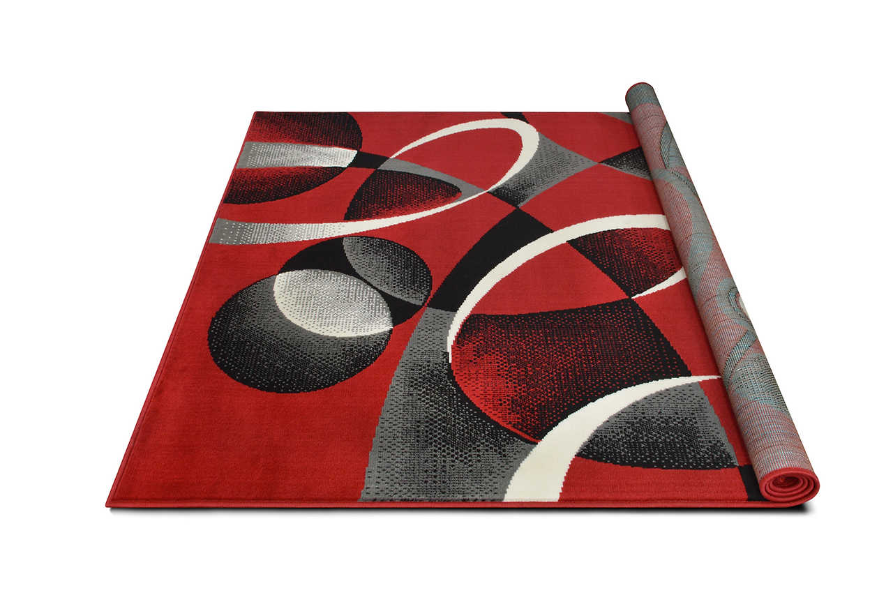 Contempo 45 Red Medium Area Rug displayed in room setting