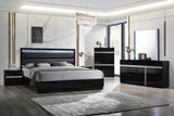 San Marino Black Modern Contemporary Sleek Wood and Engineered Wood 2-Drawers Nightstand