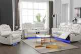 Party Time White Reclining Sofa Loveseat Recliner