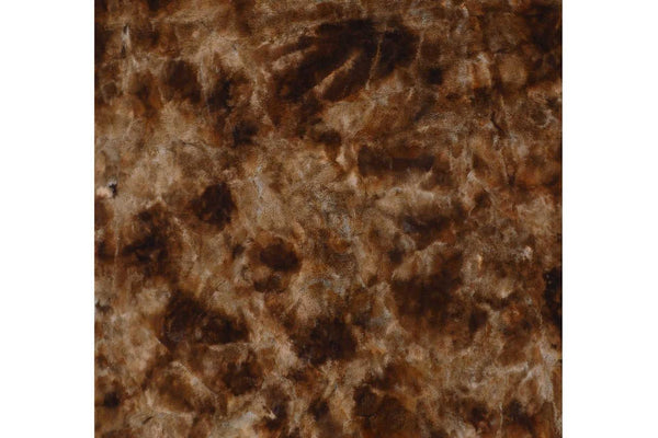 Rabbit Tie Dye Brown 5x7 Art Silk Shine Rug on floor angled view