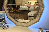 Dubai Metallic Silver Nightstand side view