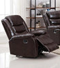 Miami Brown faux leather upholstered recliner angled view