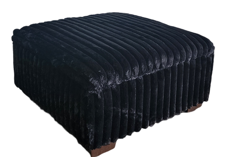 Texan ottoman top view black corduroy