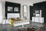 Alice White LED Upholstered Panel Bedroom Set bed main view