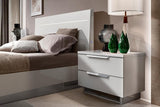 Bedroom view of Kimera White LED Bedroom Set bed