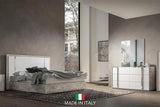 main view of Treviso White Grey Panel Bedroom Set bed