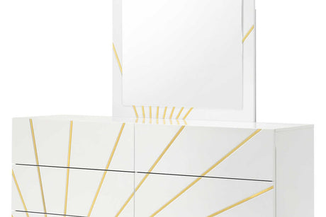 Safa high gloss lacquer nightstand with two drawers
