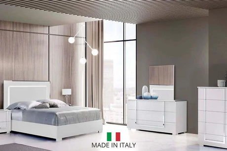 Main view of Antonella White LED Bedroom Set bed