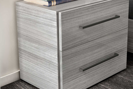 Dresser with 5 drawers in gray finish
