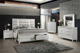 Paola White Nightstand close-up of drawer and hardware