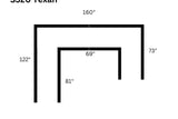 room view of Texan Black Corduroy Sectional sectional sofa