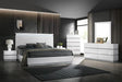 Florence White LED Panel Bedroom Set bed frontal view