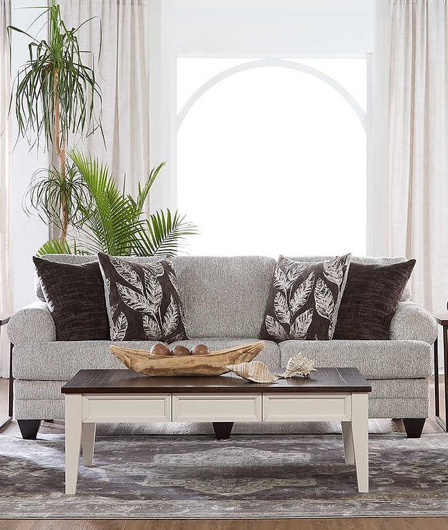 Marley Cloud Grey Blue Fabric Upholstered Sofa