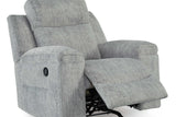 Close-up of fabric texture on Buntington Light Gray Rocker Recliner