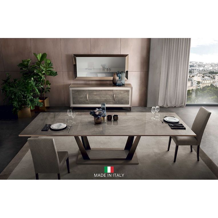 Ambra High Gloss 7-Piece Dining Set with Table and 6 Chairs from Decor Furniture