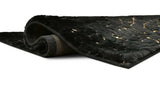 Rabbit Black Gold medium rug 5x7 angled view