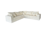 Side view of Noah Ivory Corduroy sectional sofa