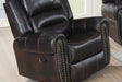 Houston II Brown Leather Air Recliner angled side view