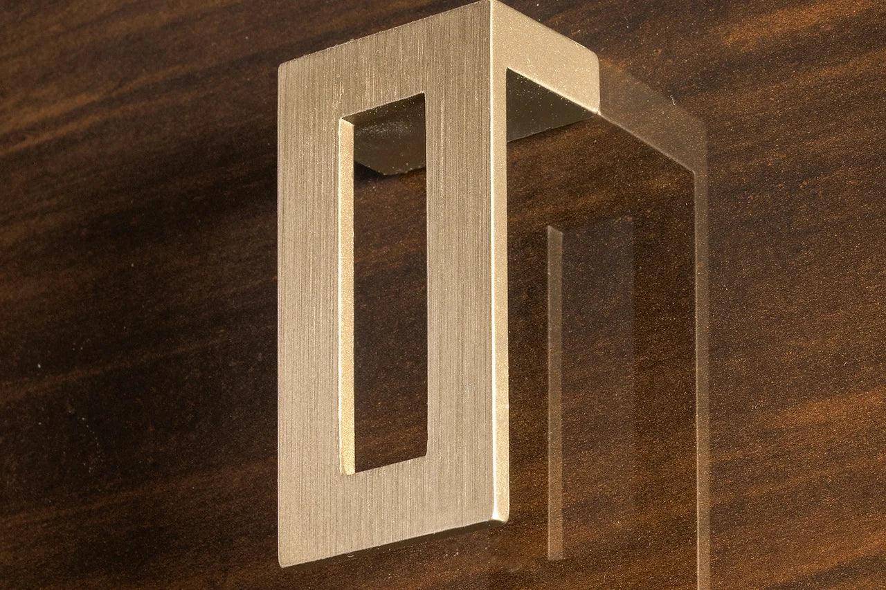Front view of Eva Brown brown lacquered nightstand