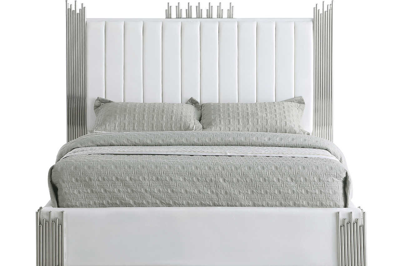Token White Upholstered Panel Bedroom Set bed main view