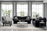 Bing Black Velvet Tufted Sofa side view