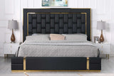 Marbella Black Storage Platform King Bed angled view