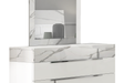 Sunset White Dresser front view showing drawer details