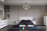 Dream Collection King Bed front view in white high gloss