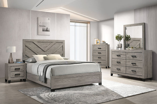 Avery Light Gray Panel Queen Bedroom Set front view