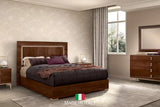 Eva Dark Cherry LED Italian King Bedroom Set front angle