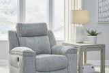 Front view of Buntington Light Gray Rocker Recliner