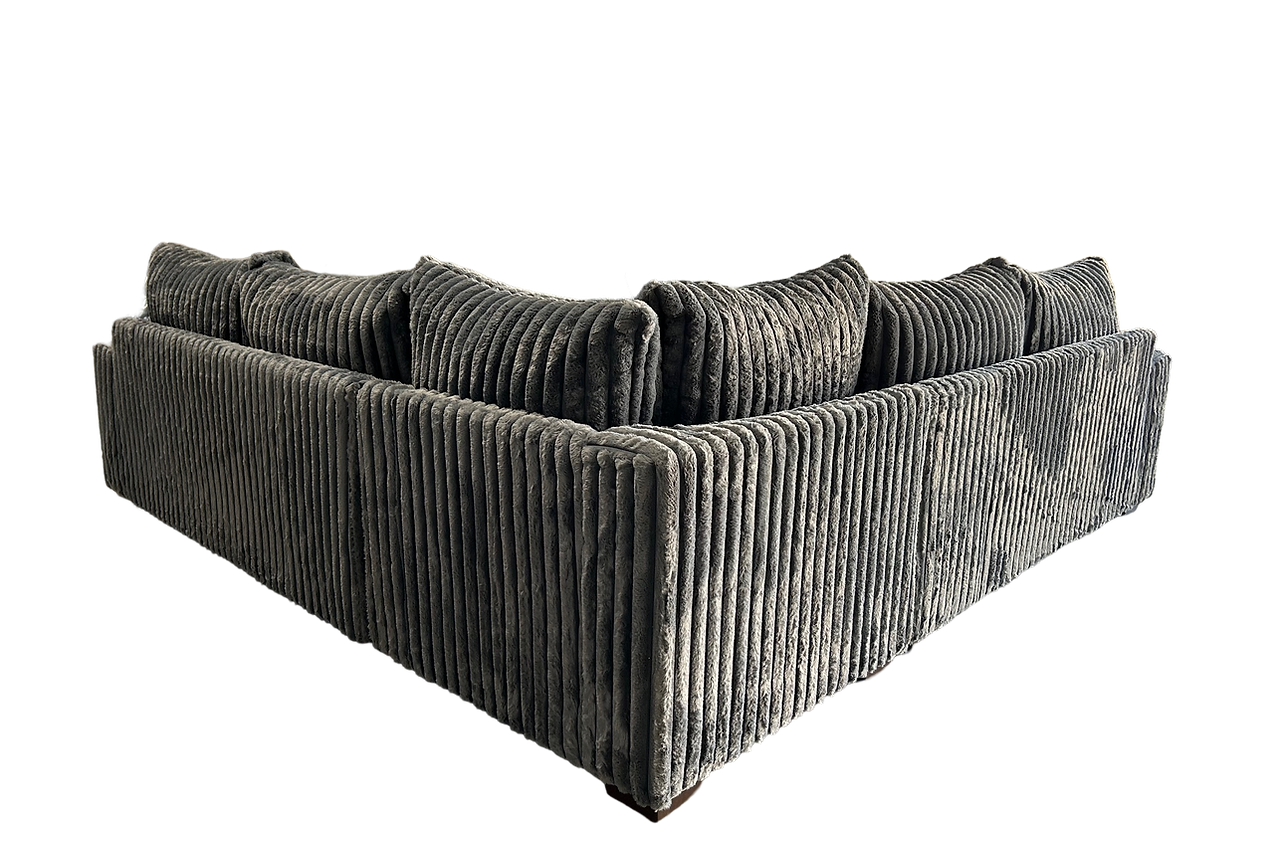 Room view with Noah Grey Corduroy sectional sofa