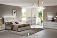 Main view of Kharma "Uph" white velvet LED bedroom set bed