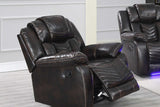 Lucky Charm brown leather gel recliner chair side angle