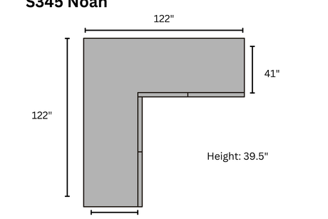 Alternate main view of Noah Grey Corduroy sectional sofa