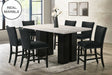 Valentino dining table with black marble top viewed from front angle